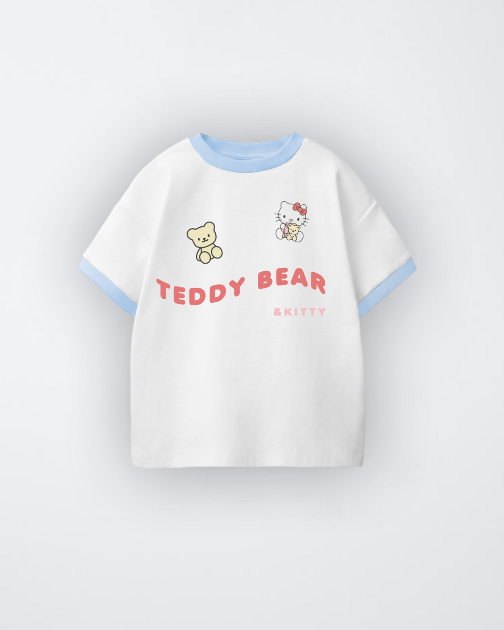 TEDDY BEAR X HELLO KITTY T-SHIRT AND SHORTS SET