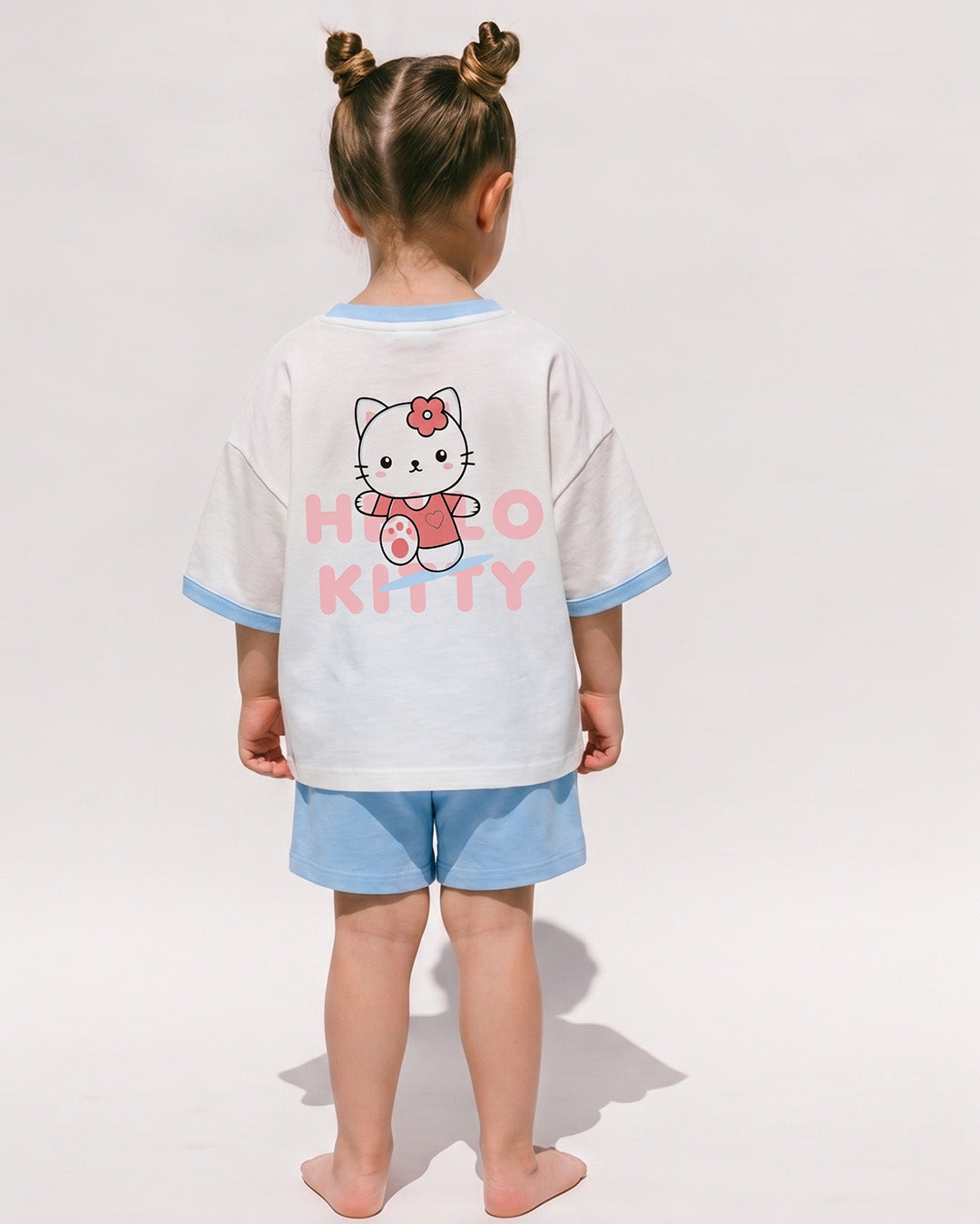 TEDDY BEAR X HELLO KITTY T-SHIRT AND SHORTS SET
